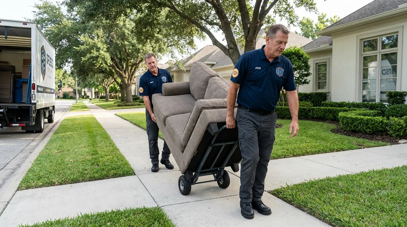 Local residential moving crew loading furniture in Priest River, ID