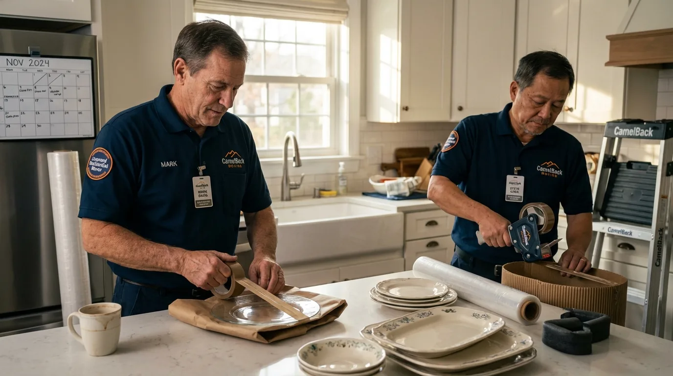 Professional crew packing kitchen dishware in Priest River, ID